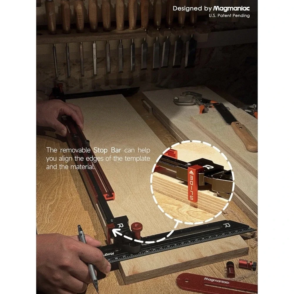 Stair Tread Gauge Tool Dual Nut‎ Adjustable Jig Red Black